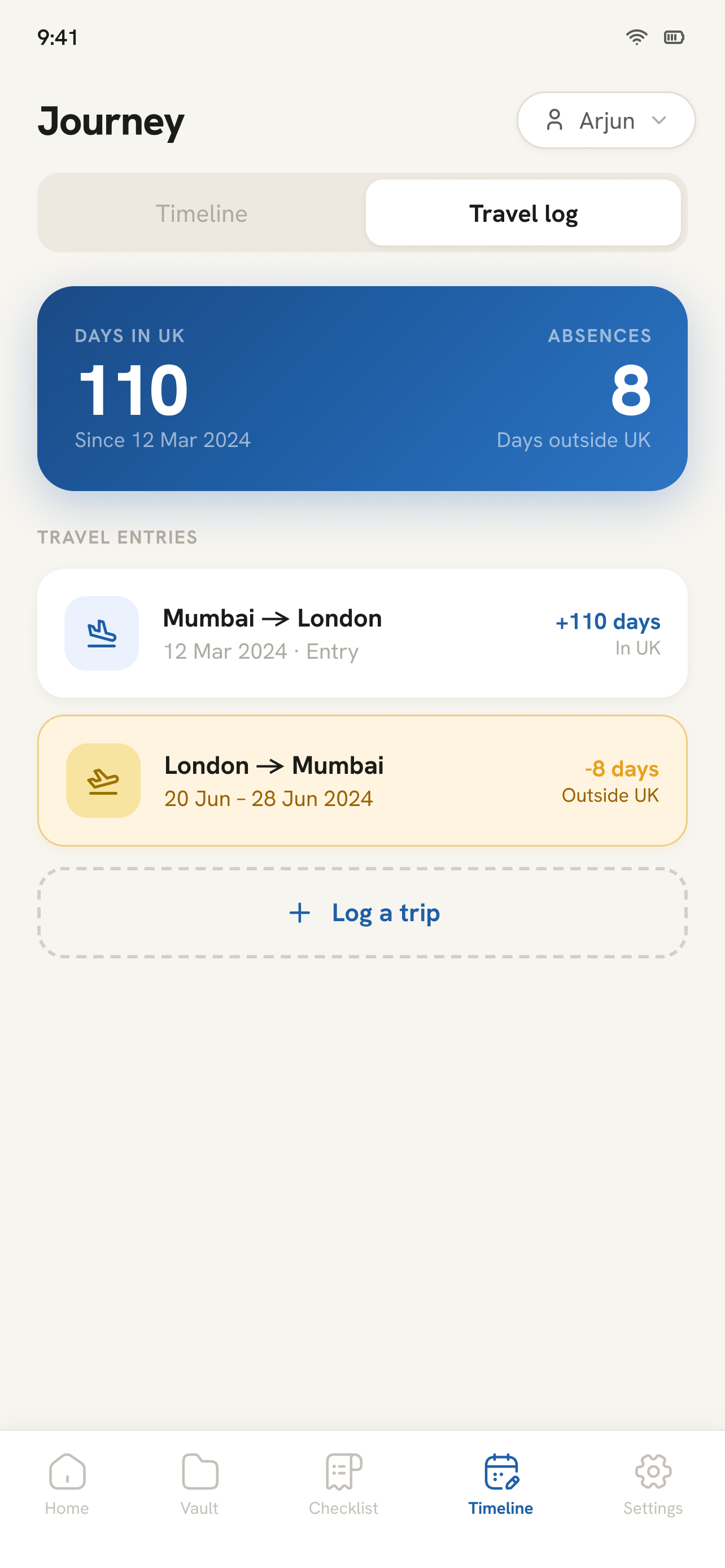 Travel log